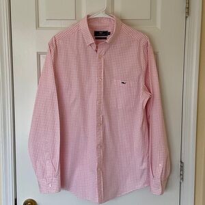 Vineyard Vines Pink Checkered Button Down Shirt
